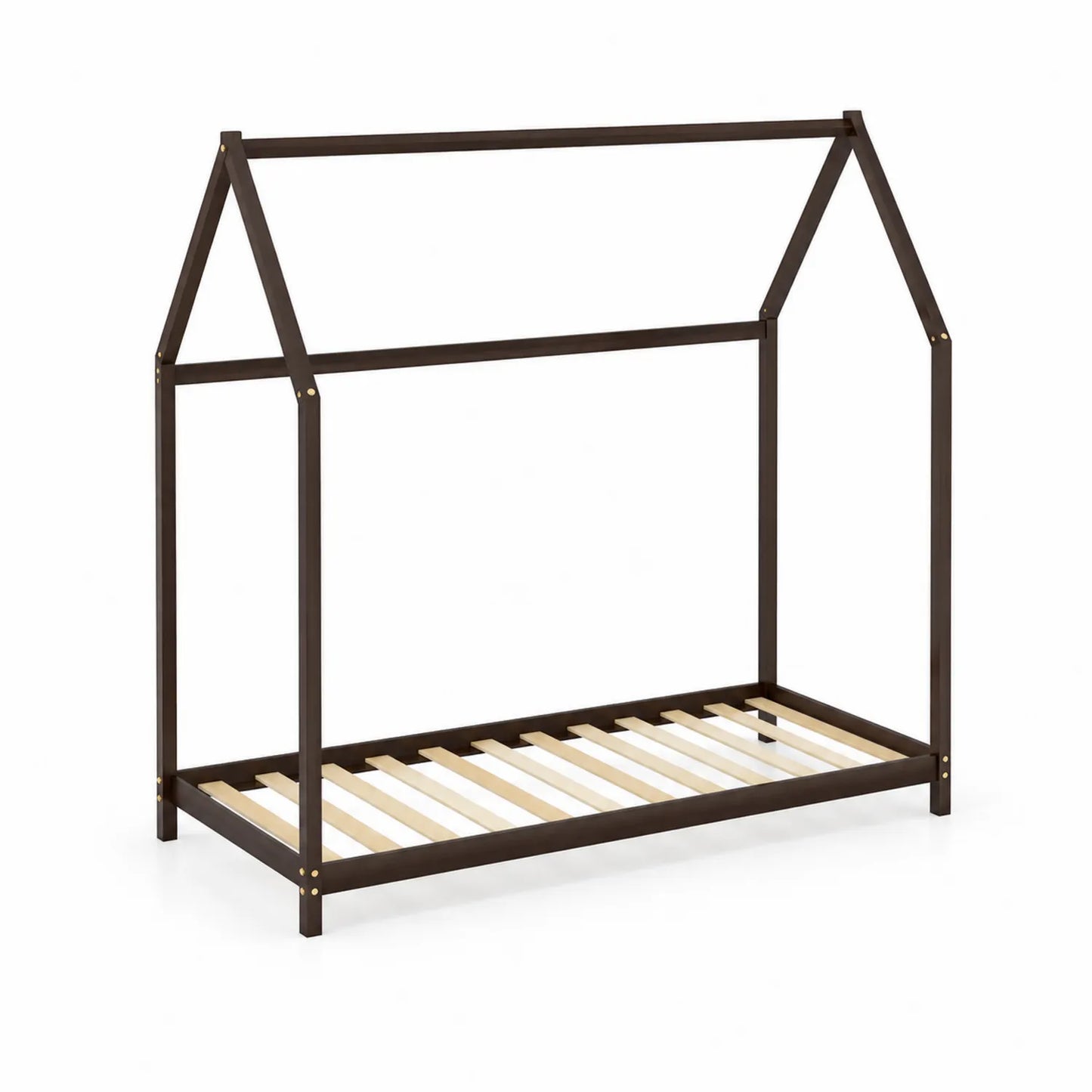 Kinder-Holzbett Dunkelbraun 200 x 90 cm