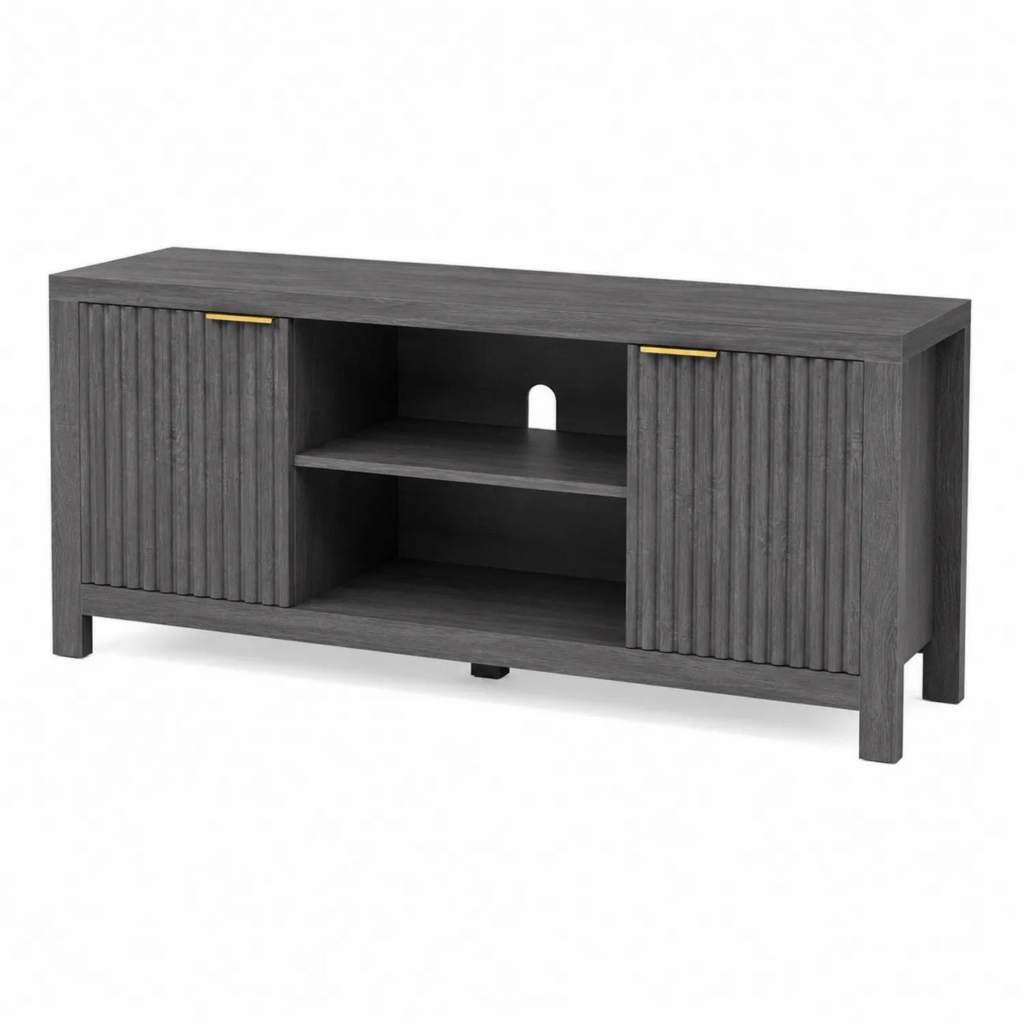 TV-Schrank aus Holzwerkstoff in Dunkelgrau 120x40x50 cm