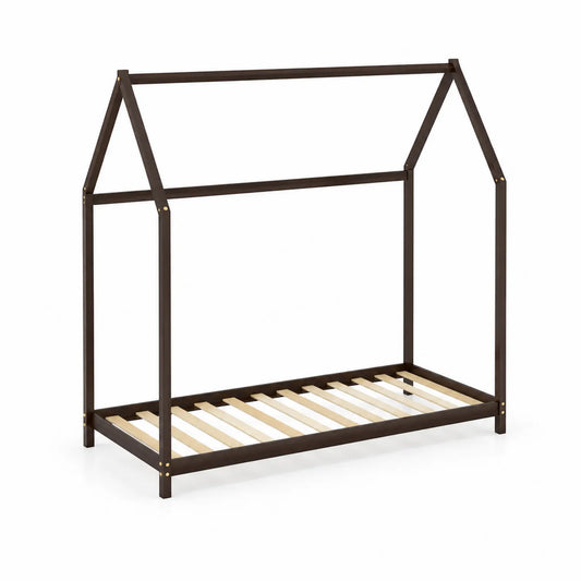 Kinder-Holzbett Dunkelbraun 200 x 90 cm