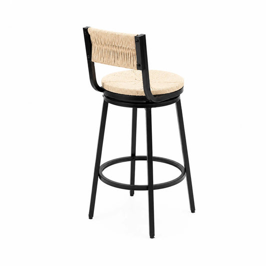 Metall Barhocker mit Naturgeflecht Sitz