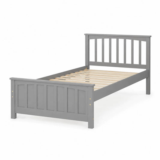 Holz-Einzelbett Grau 200x90 cm