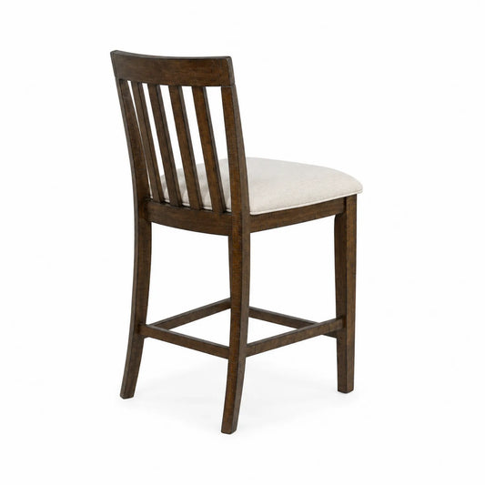 Barhocker Holzrahmen Beige Stoff